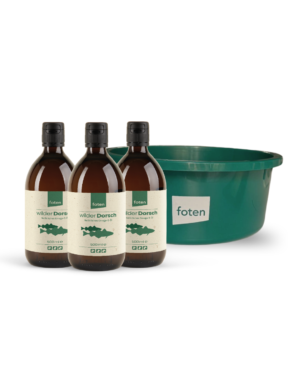 3er-Set wilder Dorsch mit Futterschale
